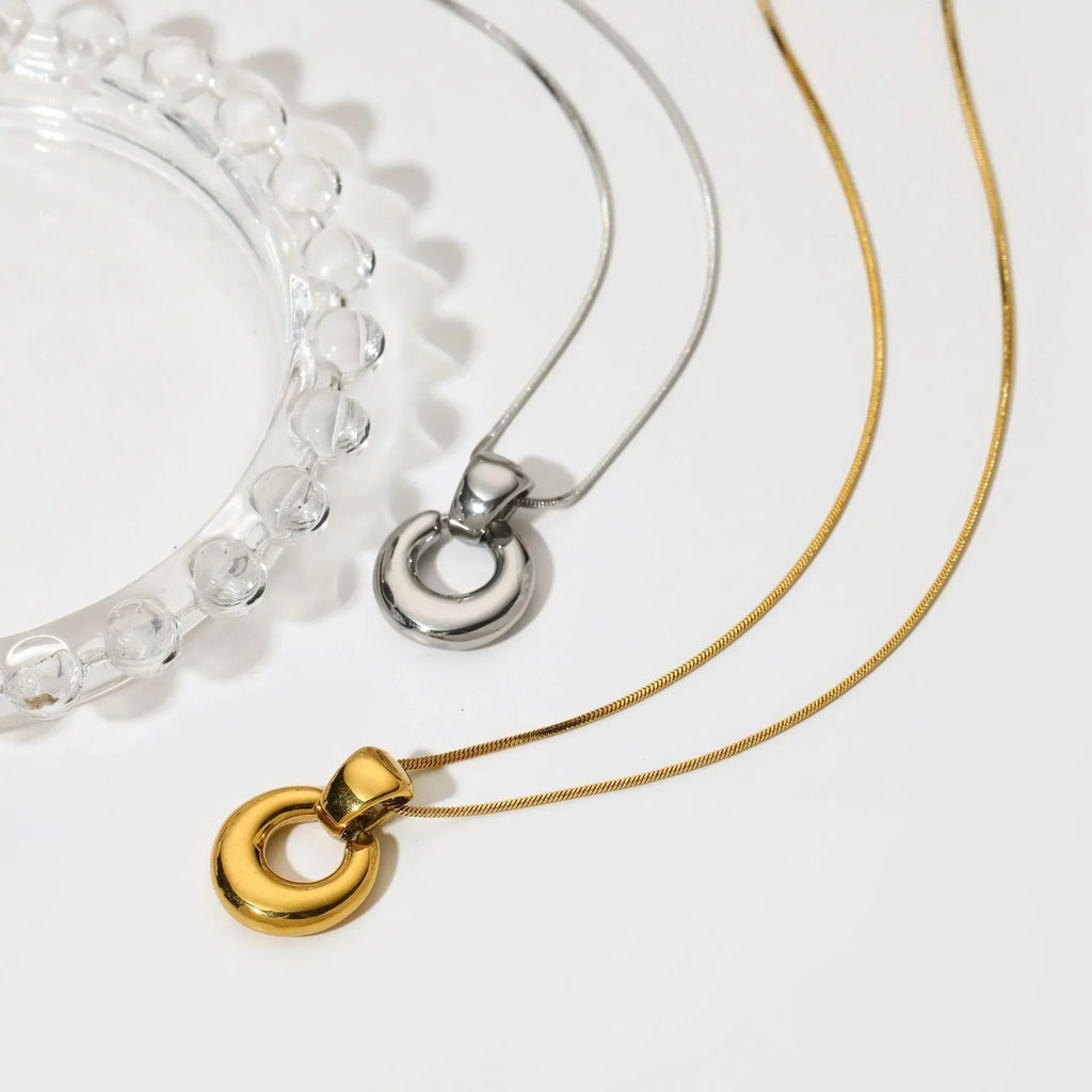 Stainless Steel Moon Retaining Necklace - Viexta