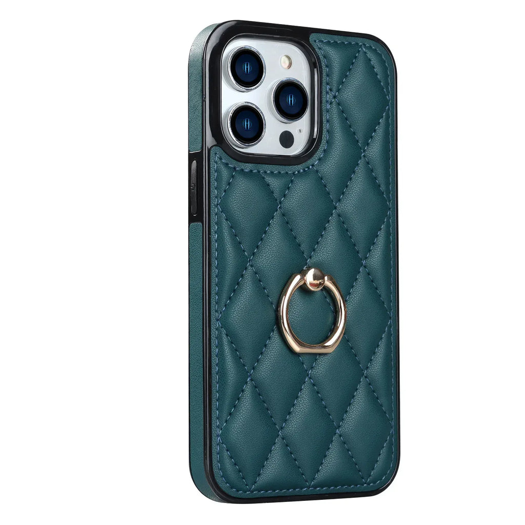 diamond-bracket-leather-iphone-case - Viexta
