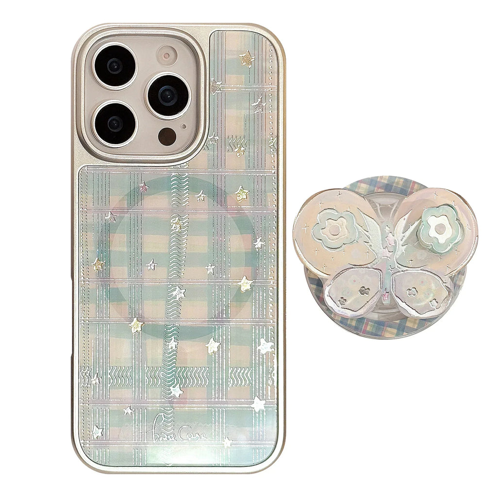 Gilding Rotating Bow Magnetic Bracket iPhone Case - Viexta