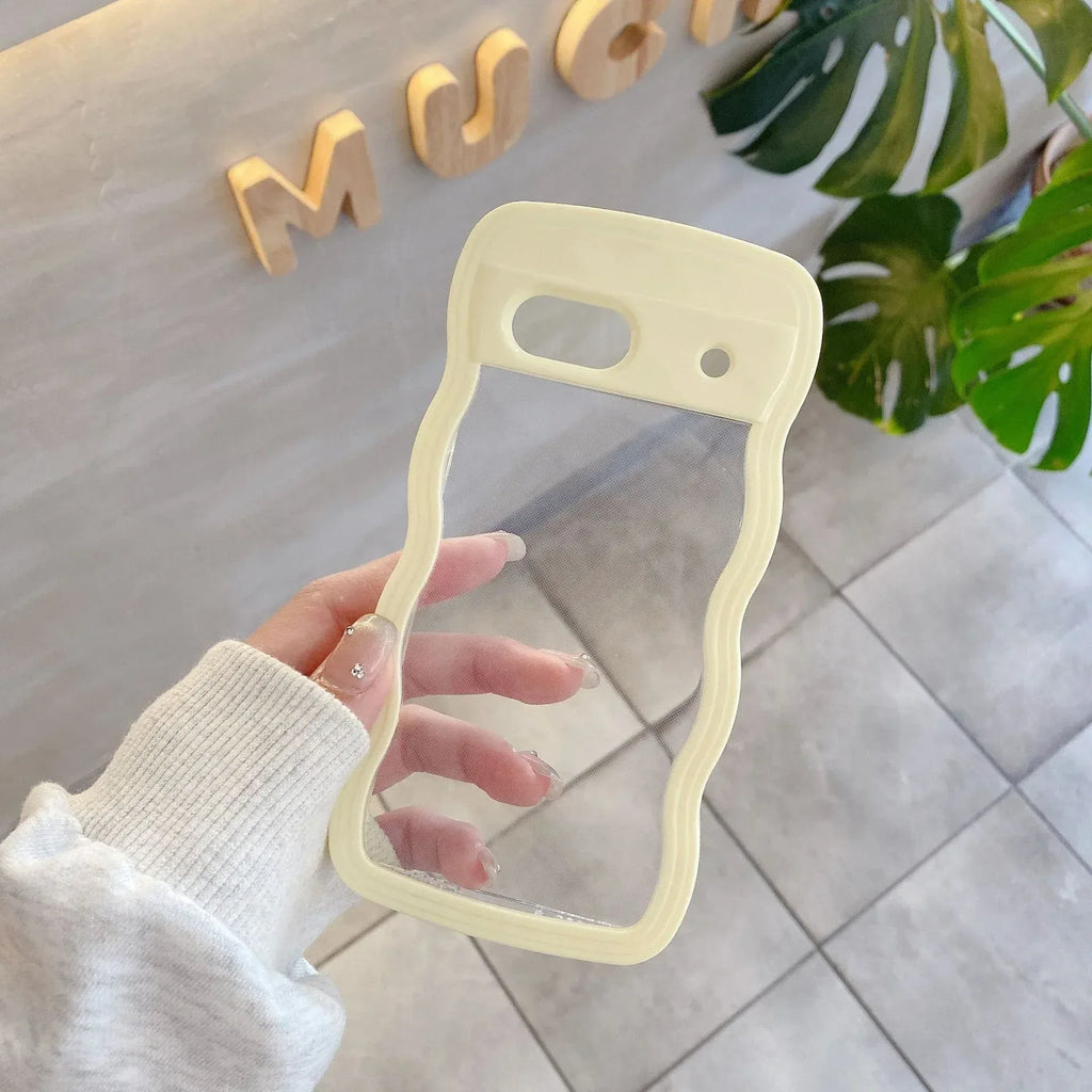 Two-in-one Wave Shell Transparent Google Pixel case - Viexta