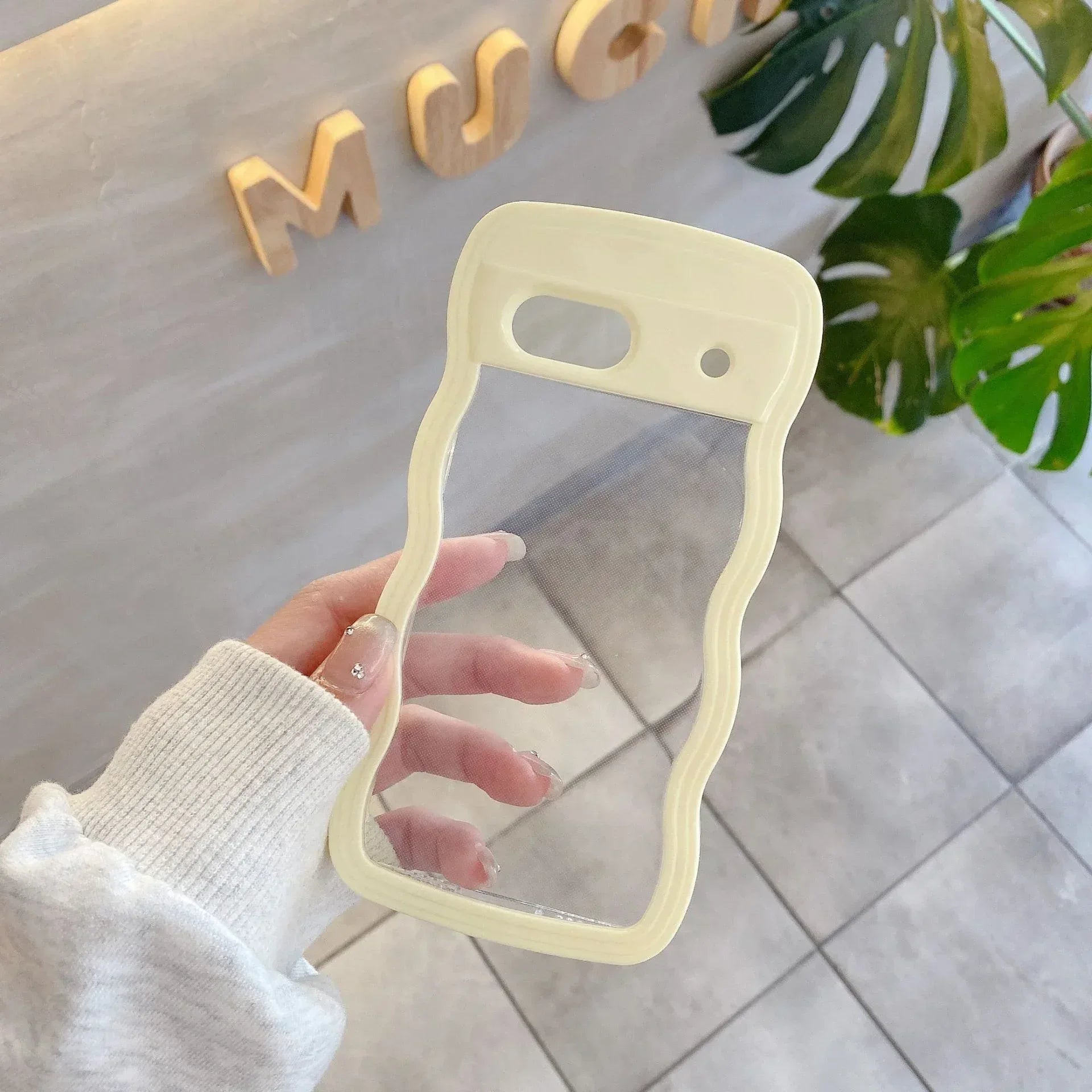 Two-in-one Wave Shell Transparent Google Pixel case - Viexta