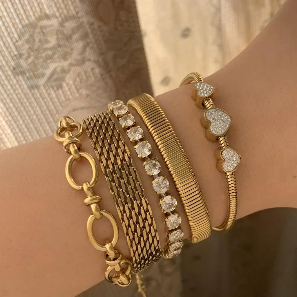 Crystal Heart Adjustable Infinite Bracelet - Viexta