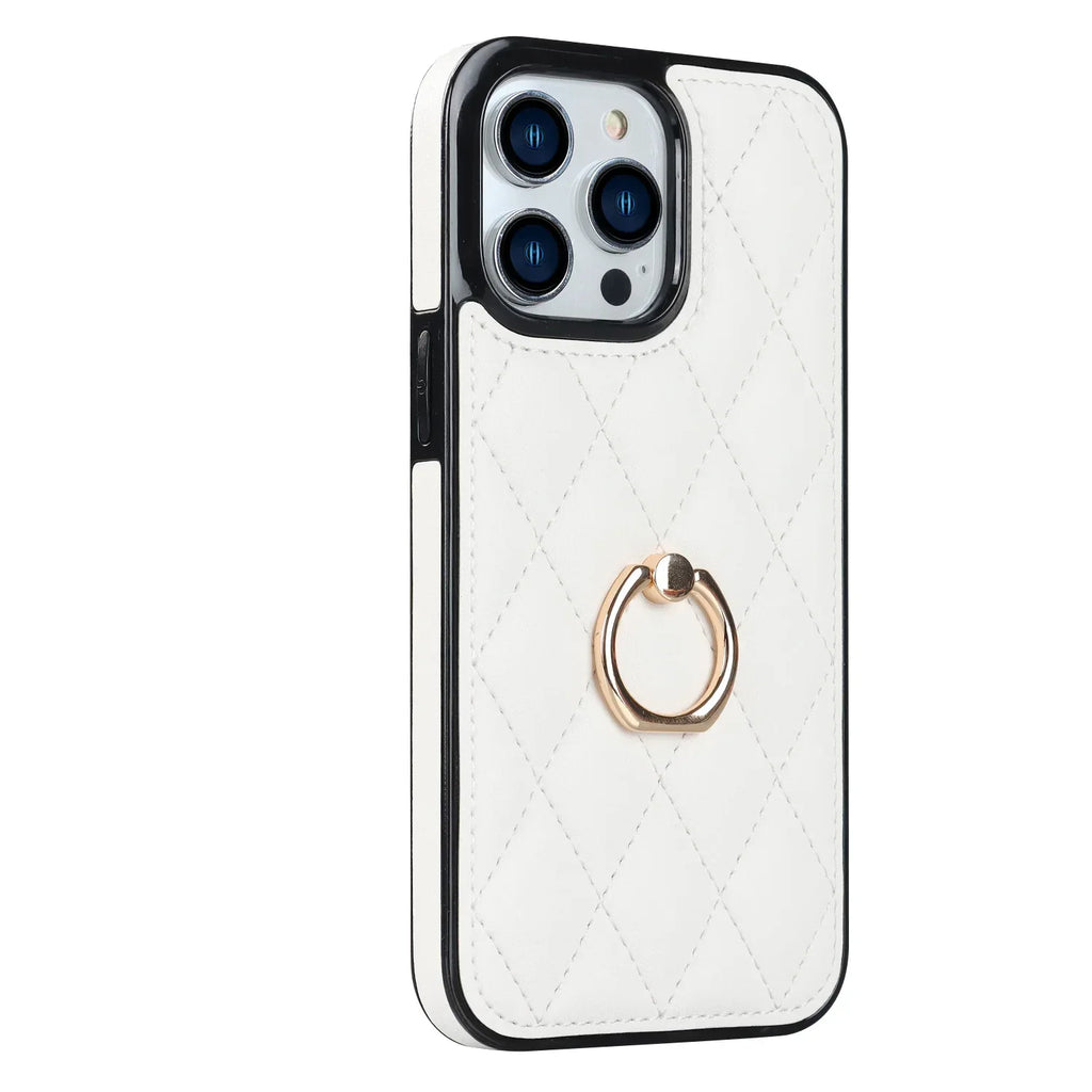 diamond-bracket-leather-iphone-case - Viexta