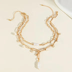 Vintage Pearl Baroque Niche Twin Necklace - Viexta