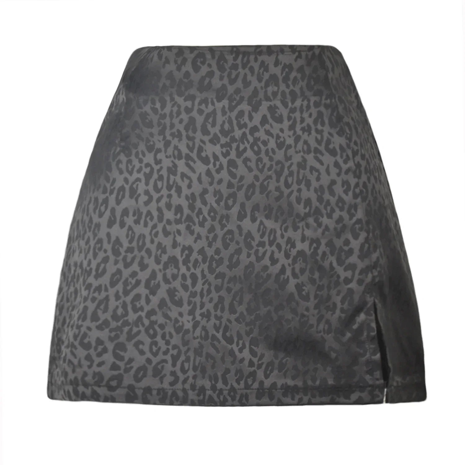Leopard Print High Waist Slit Short Skirt - Viexta