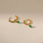 18K Gold Vintage Emerald Earrings