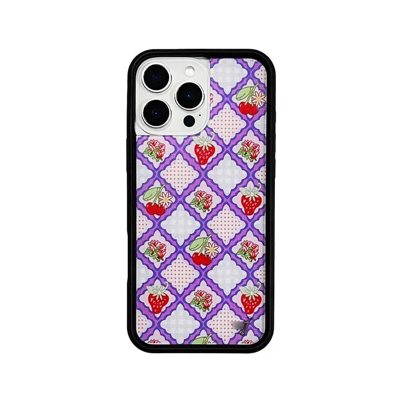 plaid-strawberry-star-iphone-case - Viexta