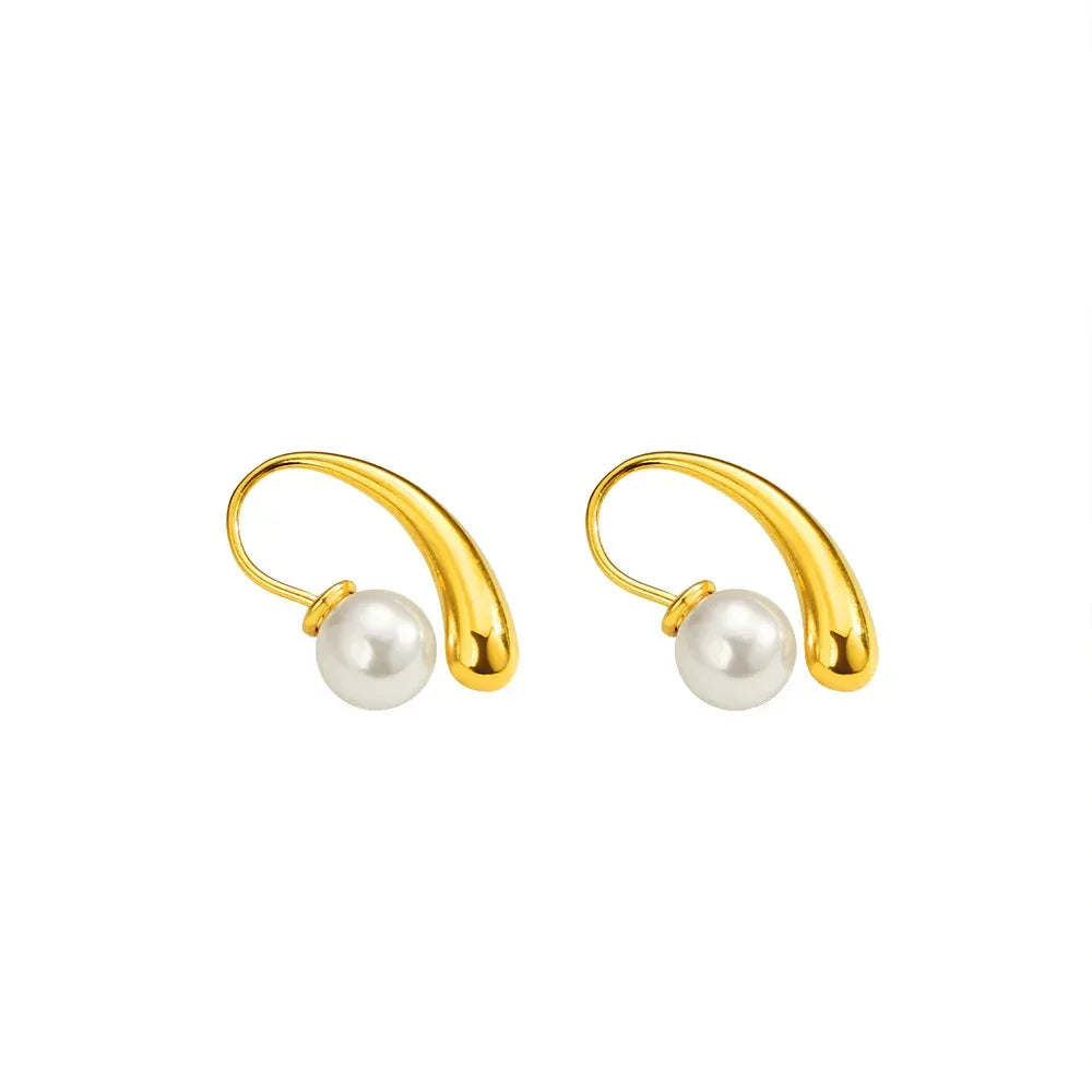 Pearl Water Drop Ear Hoop - Viexta