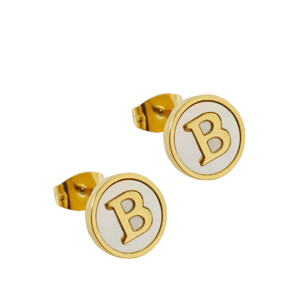 Titanium Steel 26 English Alphabet Letter Studs - Viexta