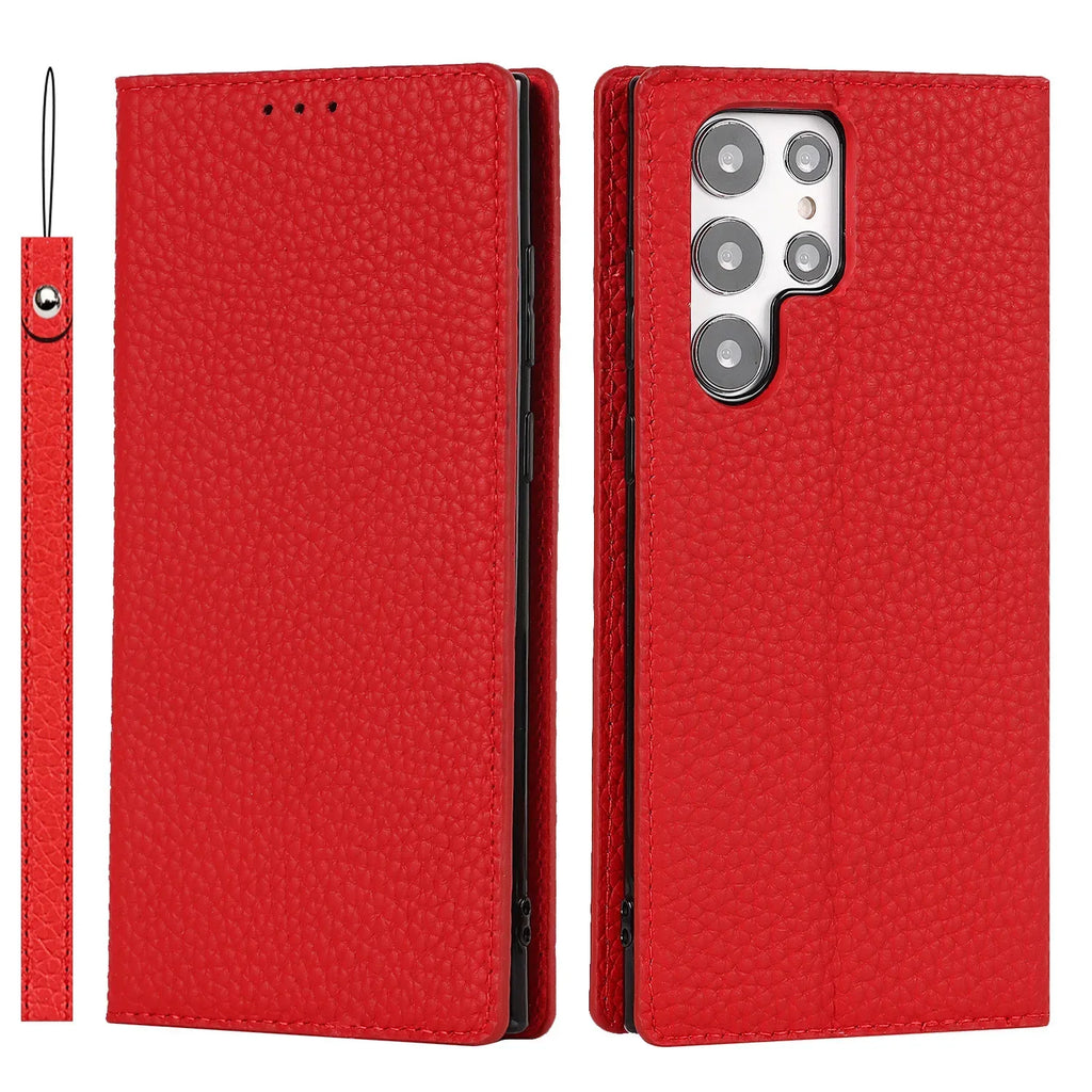 Litchi Leather Samsung Phone Case - Viexta