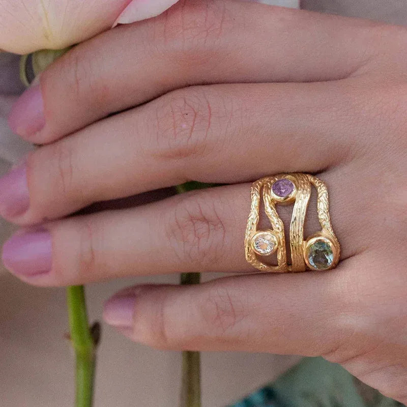 Gradient Multi-layer Gem Ring - Viexta