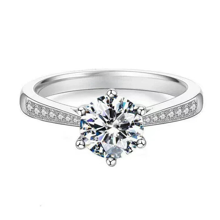 Six-claw 1 Karat Engagement Ring - Viexta