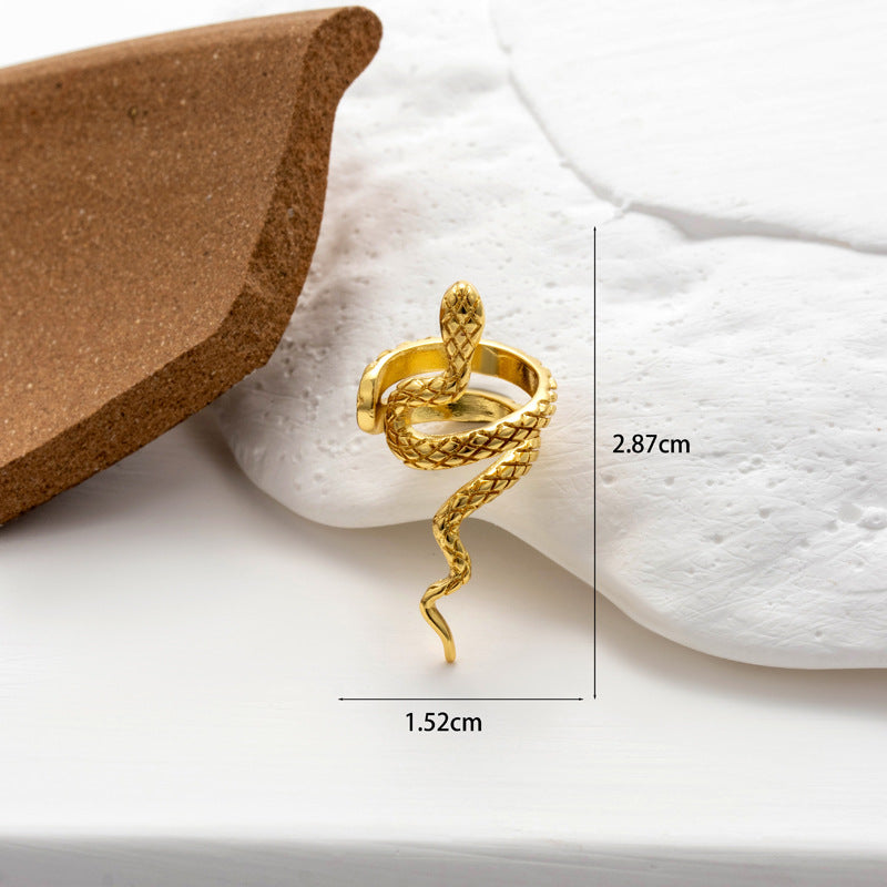 Single Piece Zircon Snake Flower Ear Clip