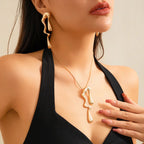 Liquid Metallic Irregular Water Drop Necklace/Earrings - Viexta