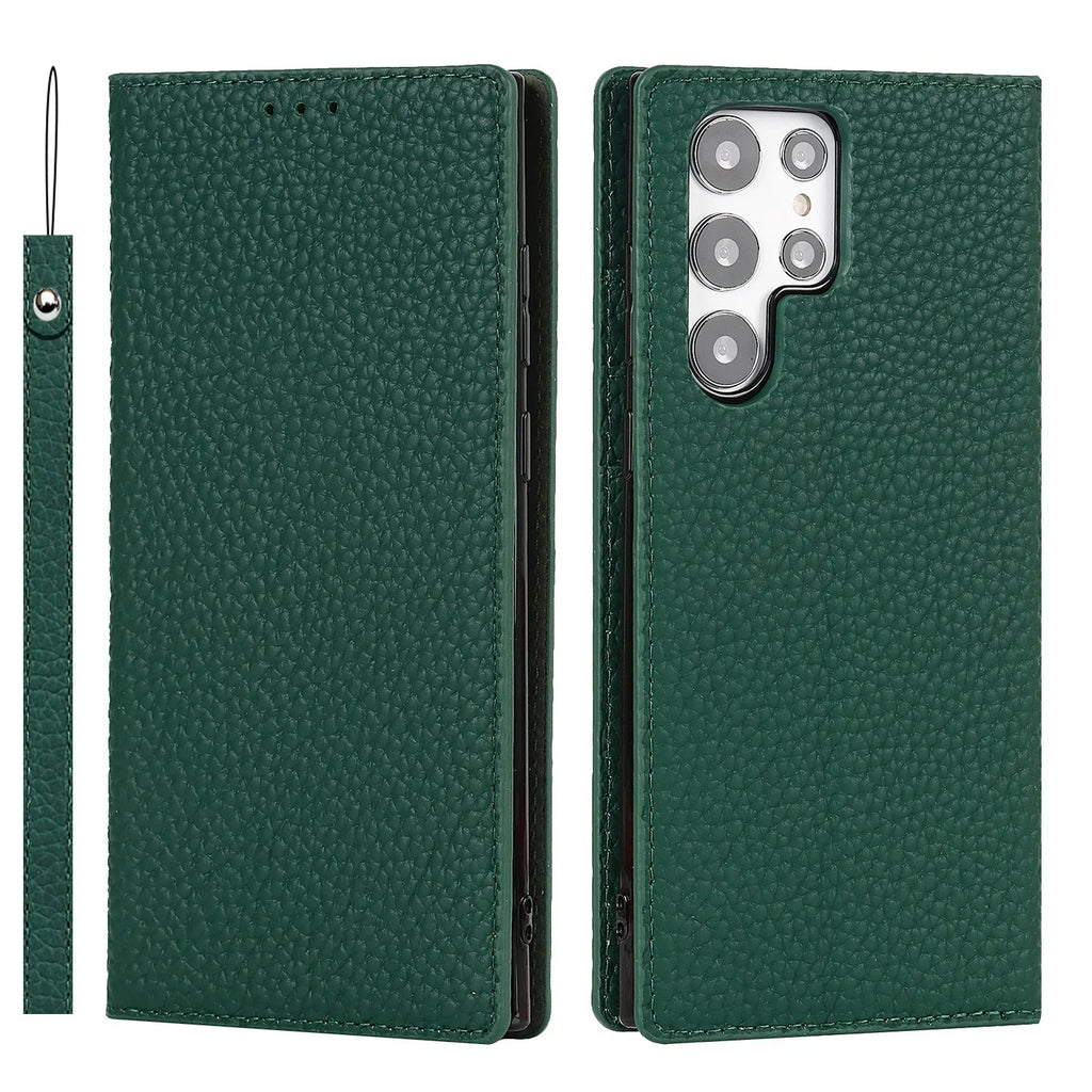 Litchi Leather Samsung Phone Case - Viexta