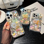 Flower Bow Rhinestone Tie Shell iPhone Case - Viexta