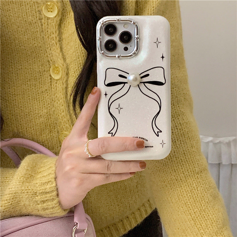 Line Bow Drop-resistant iPhone Case