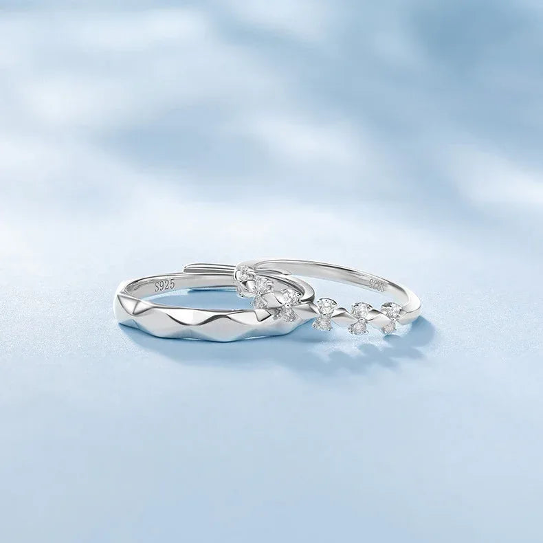 S925 Sterling Silver Couple's Pair Ring - Viexta