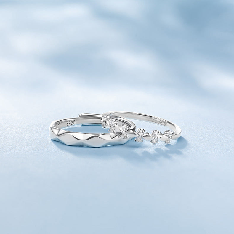 S925 Sterling Silver Couple's Pair Ring