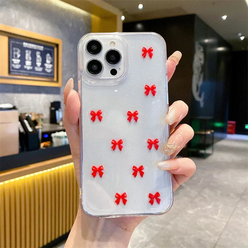 Epoxy Glitter Bow iPhone Case - Viexta
