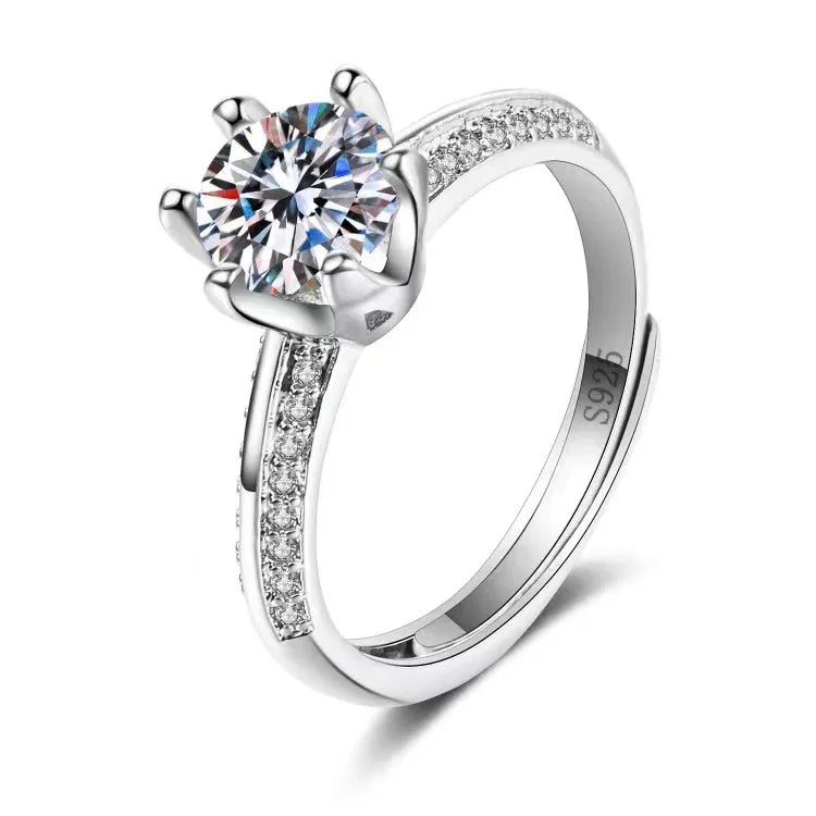 Six-claw 1 Karat Engagement Ring - Viexta
