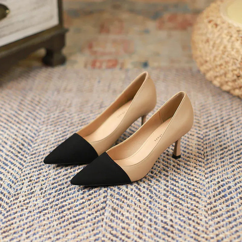 Color-blocking Stiletto Pumps Heels - Viexta