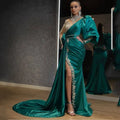 Fishtail Gold Elegant Evening Dress - Viexta