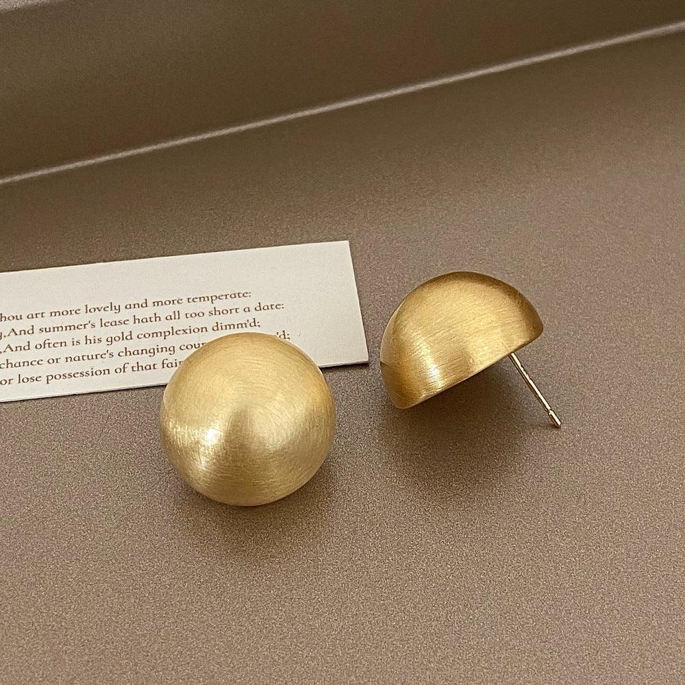 Brushed Metal Stud Earrings - Viexta