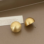 Brushed Metal Stud Earrings