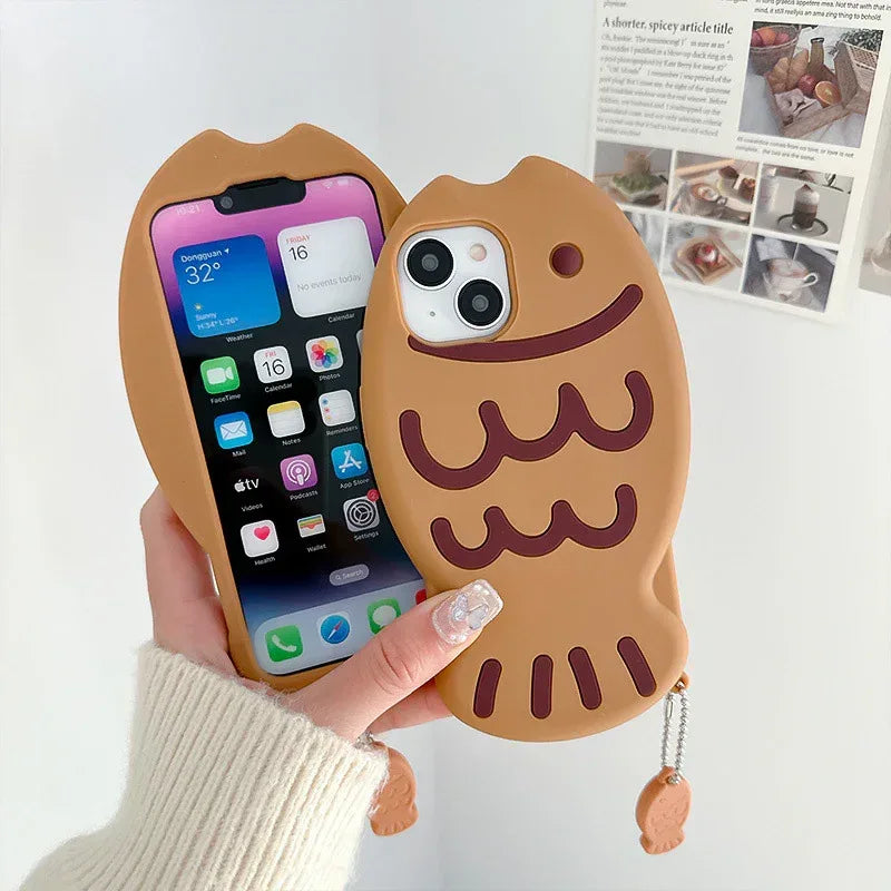 Cute Three-dimensional Taiyaki Silicone iPhone Case - Viexta