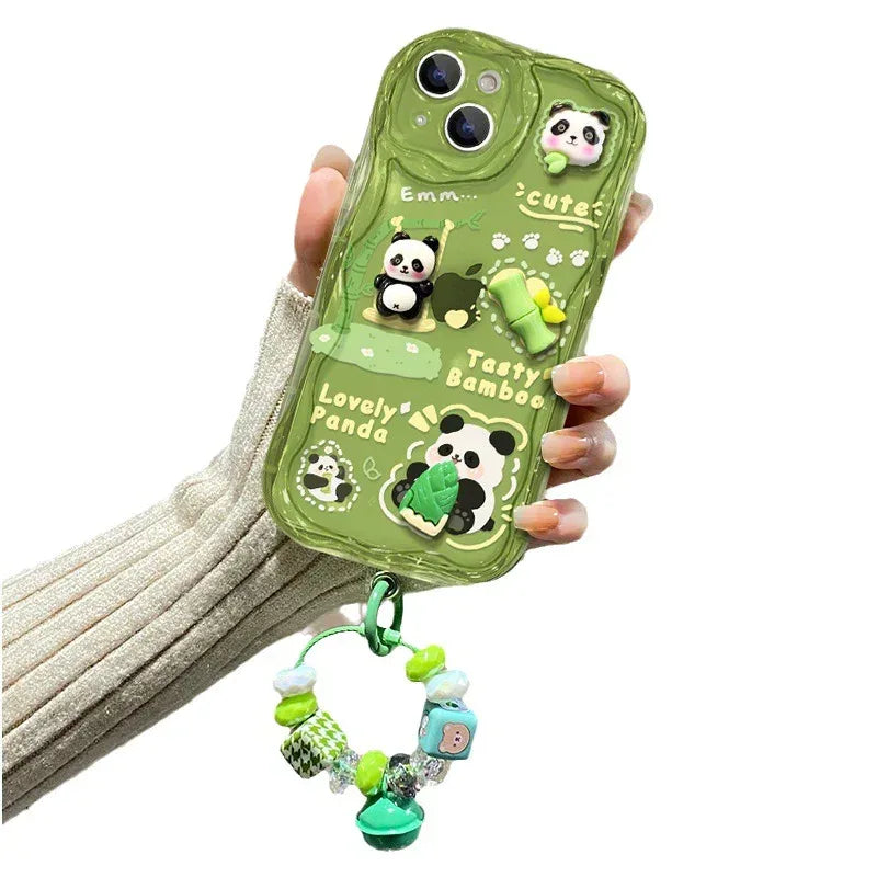 Drop-resistant Cute Panda Doll Pendant iPhone case - Viexta