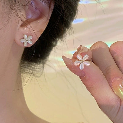 Opal Flower Stud Earrings