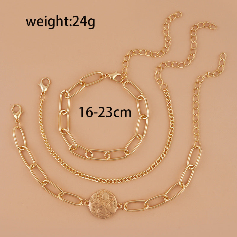 Chunky Chain Bracelet Three-piece Set