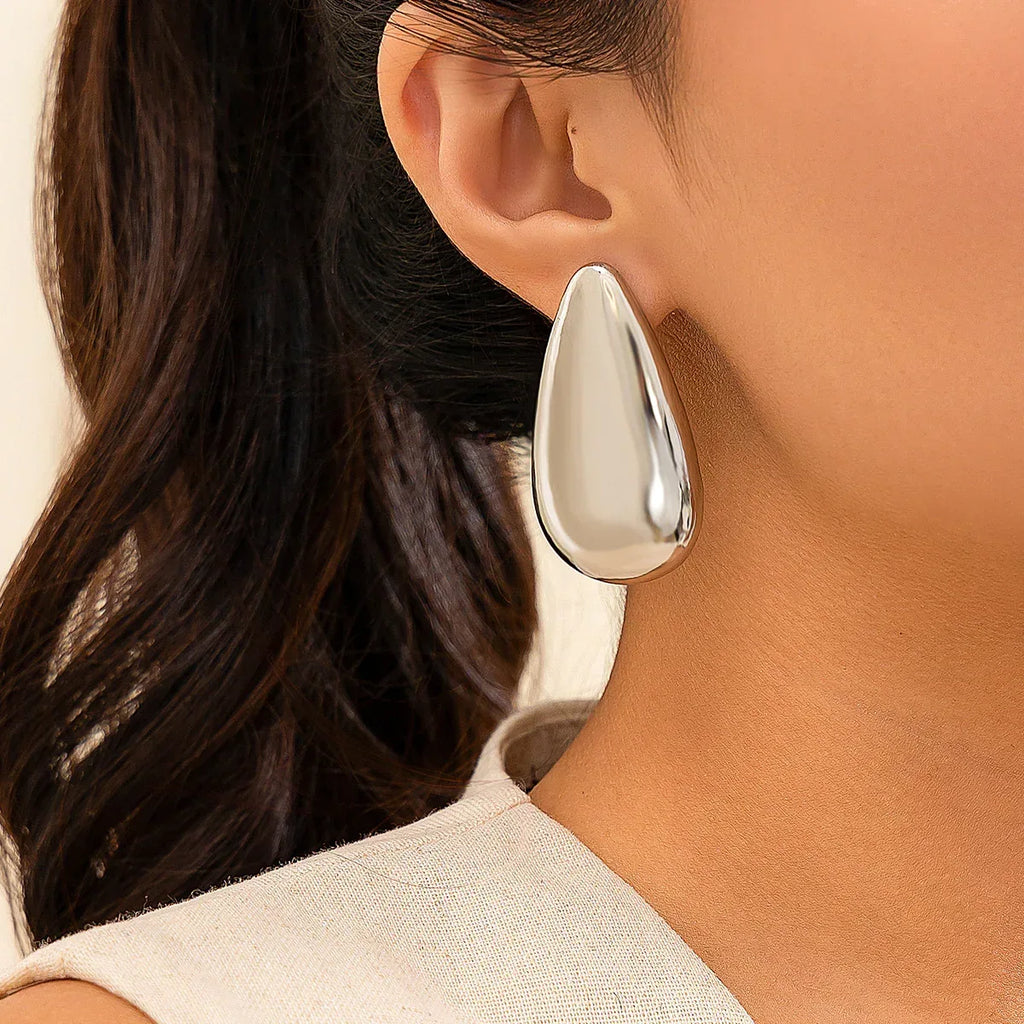 Glossy Water Drop Stud Earrings - Viexta