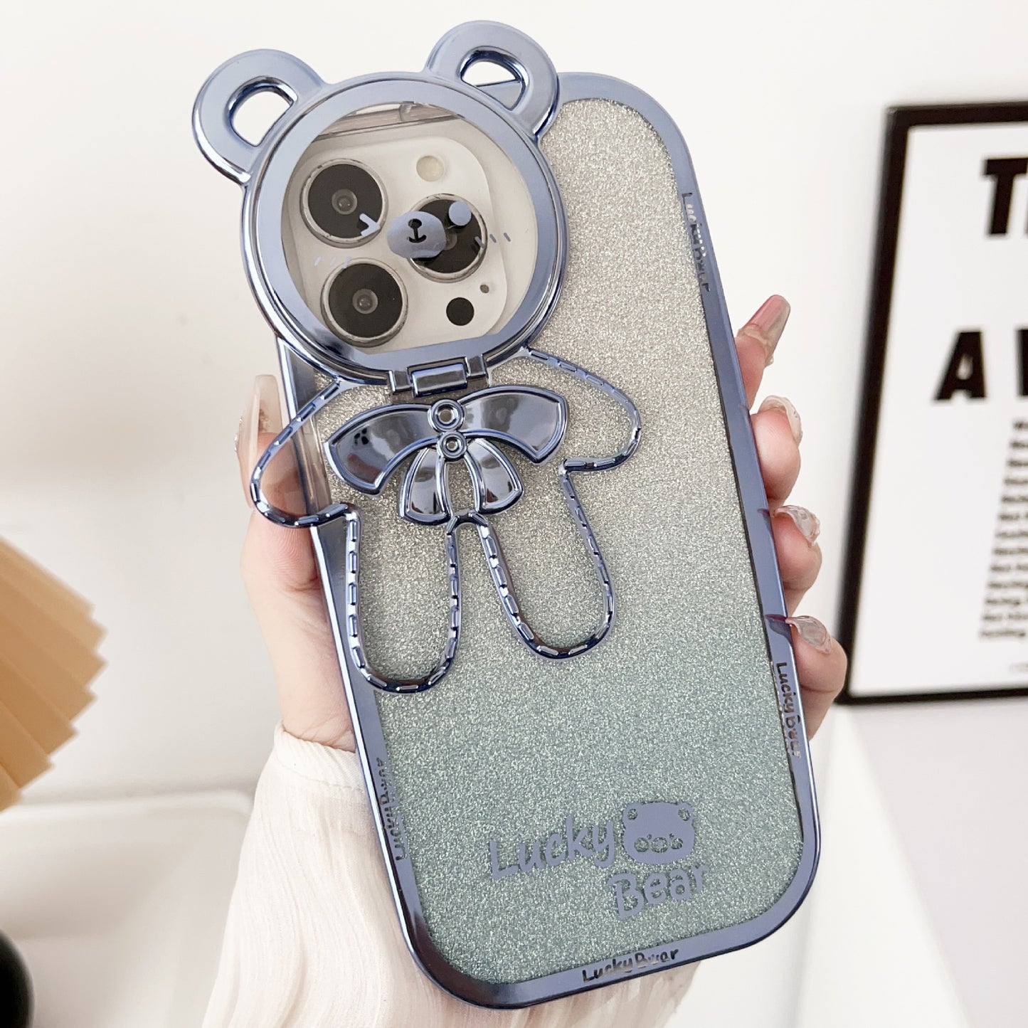 Glitter Lucky Bear iPhone Case