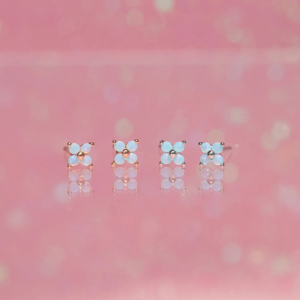 Blue Flower Stud Earrings - Viexta