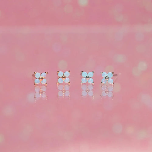 Blue Flower Stud Earrings - Viexta