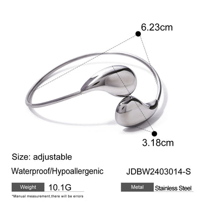 Minar Hip Hop Irregular Water Drop Twist Cuff Bracelet