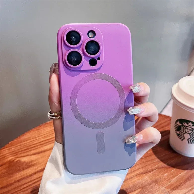 Gradient Two-color Liquid Magnetic iPhone Case - Viexta