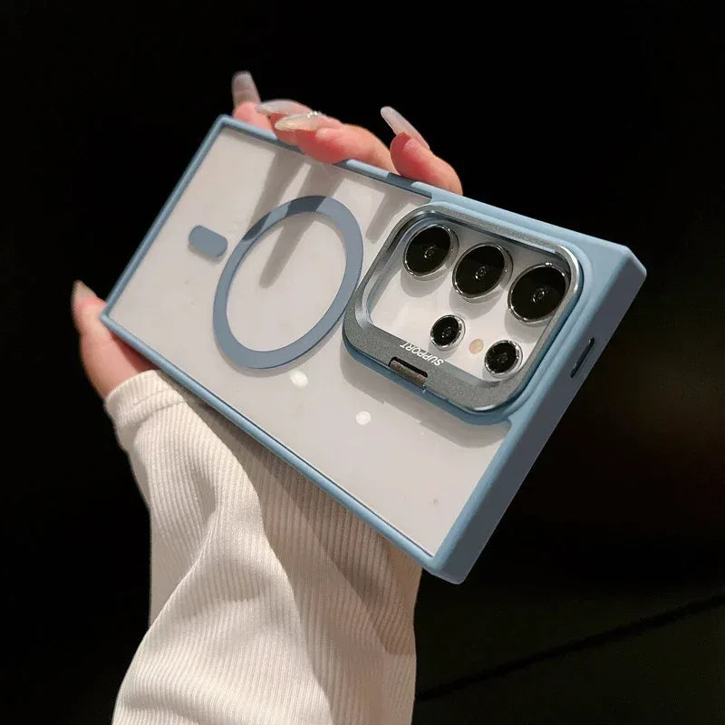Magnetic Lens Metal Bracket Samsung Phone Case - Viexta