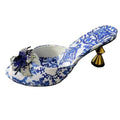 Runway Open Toe Printed High Heels - Viexta