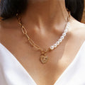 Fairy Temperamental Pearl Love Necklace - Viexta
