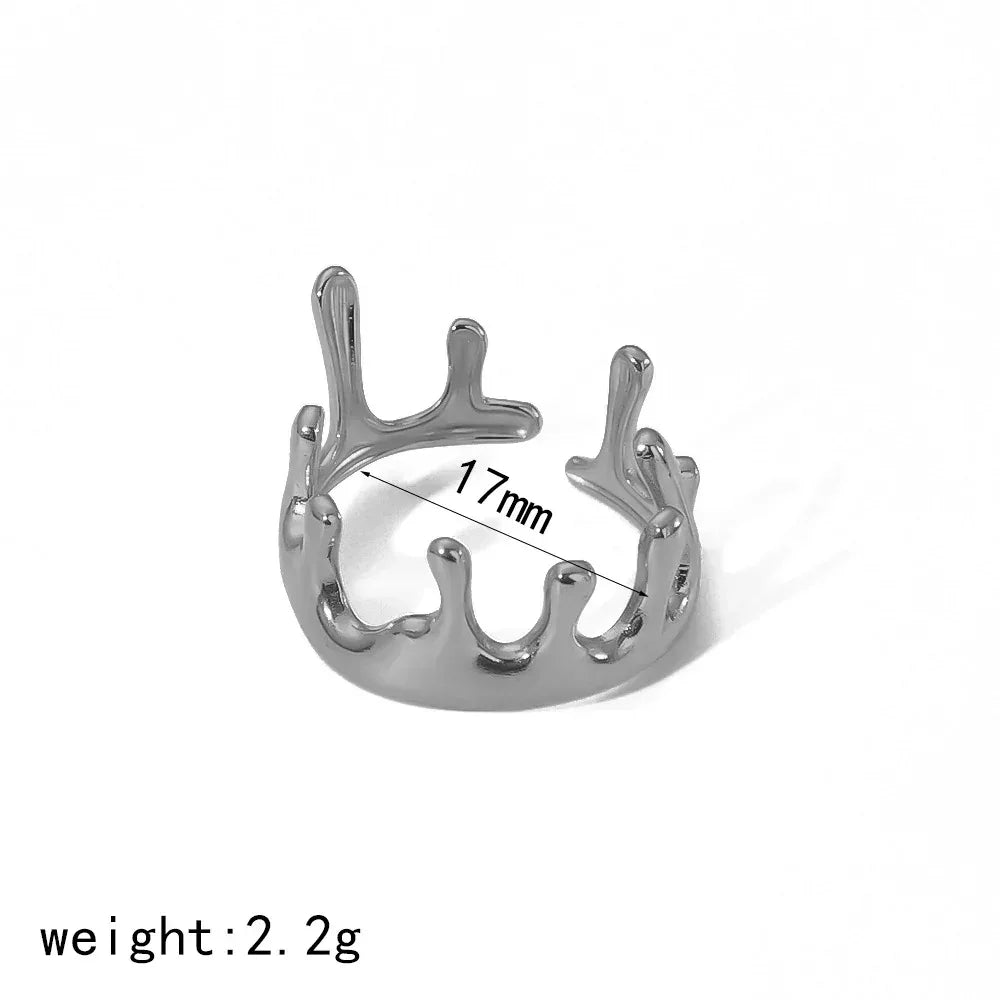 Lava Crown Titanium Steel Ring - Viexta