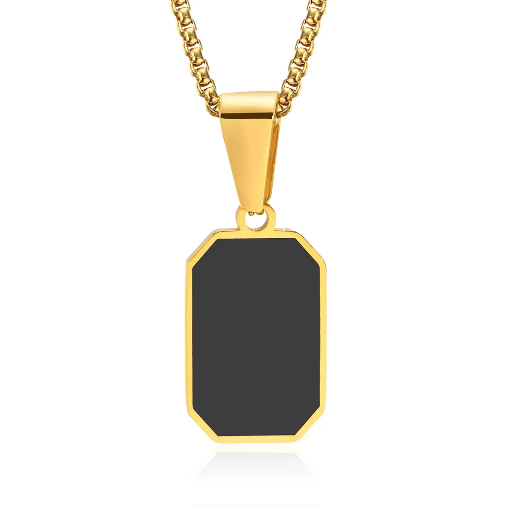 Titanium Steel Epoxy Pendant Necklace - Viexta