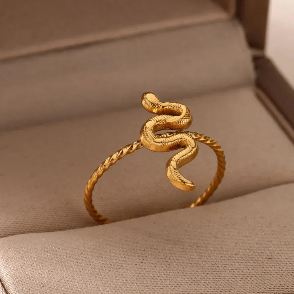 Snake-shaped Rock Wind Ring - Viexta