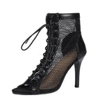 Stiletto Lace-up Peep Toe Heels - Viexta