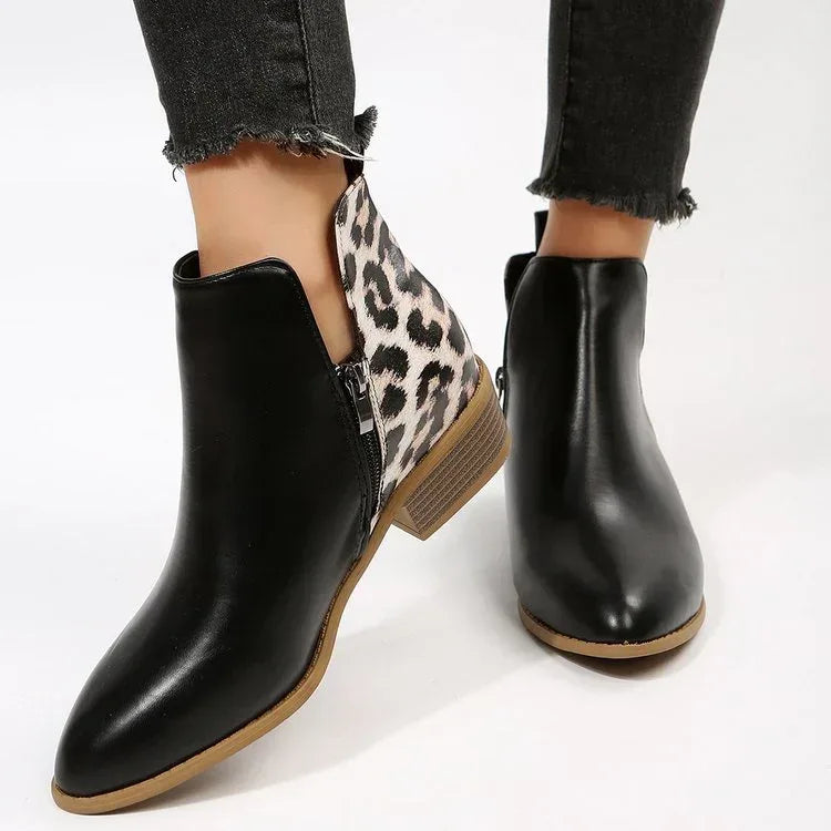 Two-tune Leather Martin Boots - Viexta