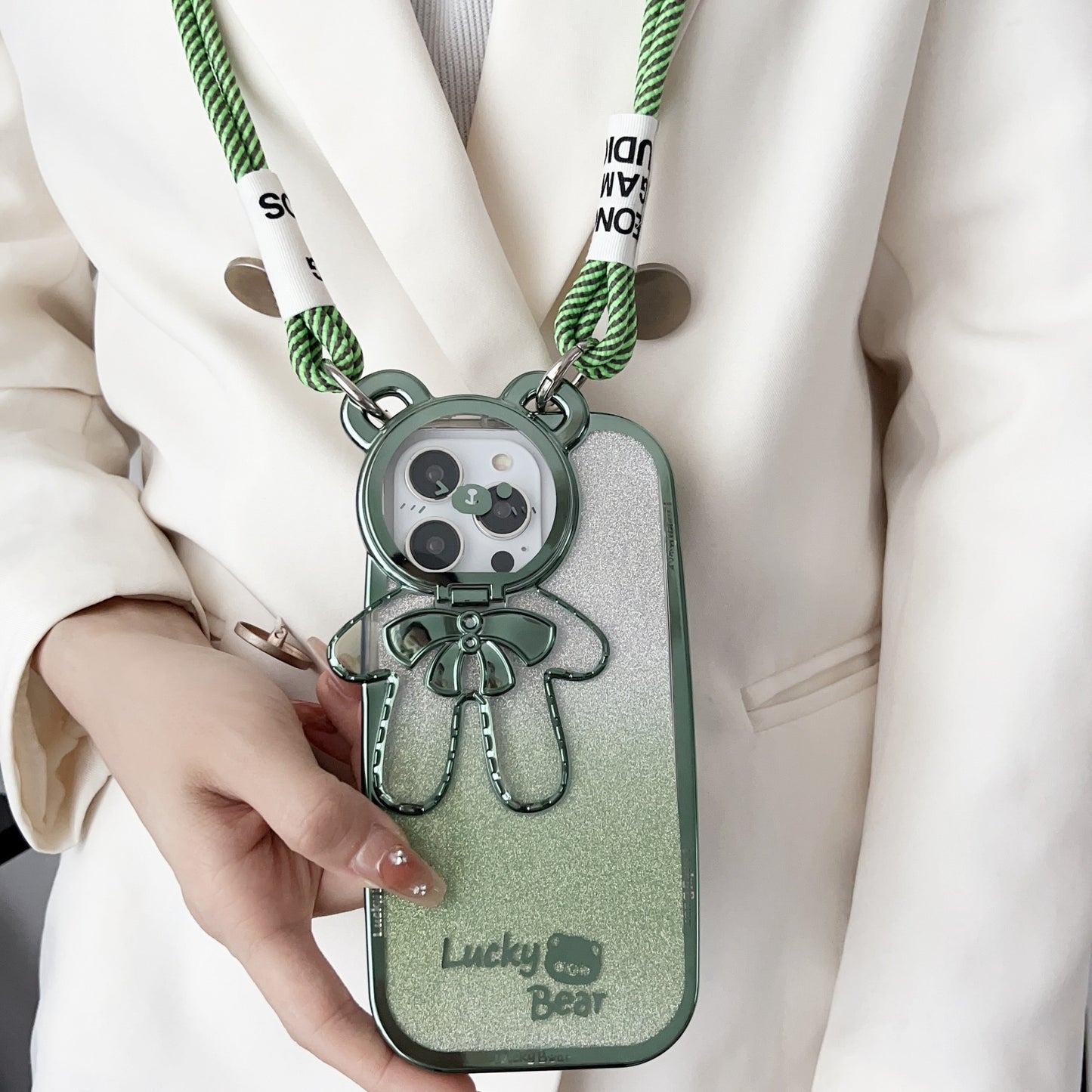 Glitter Lucky Bear iPhone Case