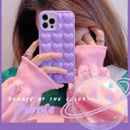 Solid Color Stereo Heart iPhone Case - Viexta