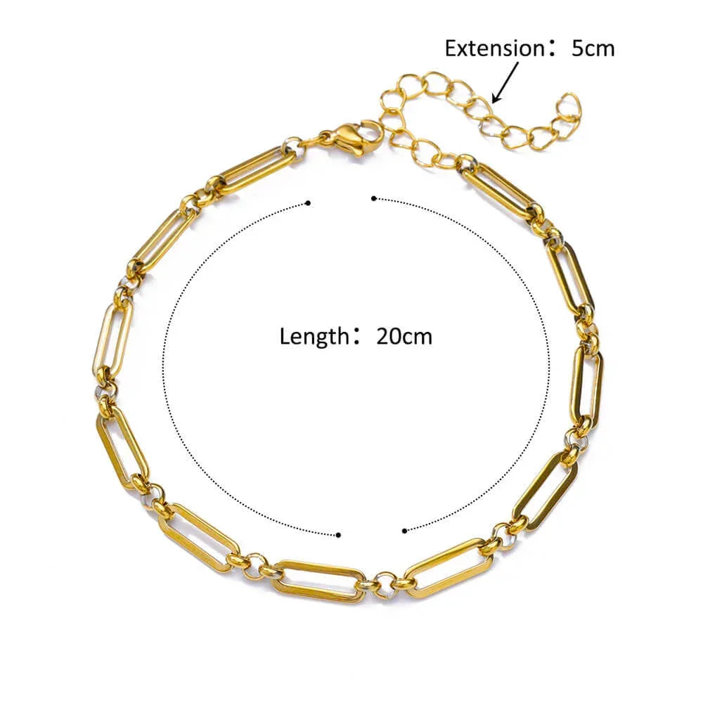 Figaro Blade 18K Stainless Steel Anklet - Viexta